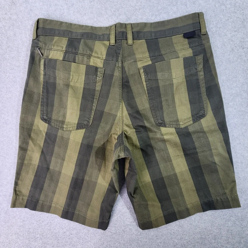 The‎ North Face Narrows Shorts Men 34x10 Green Striped Outdoor Hiking Gorpcore